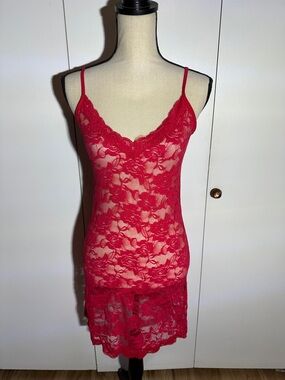 Red Lace Chemise Nightdress - Women's Intimates